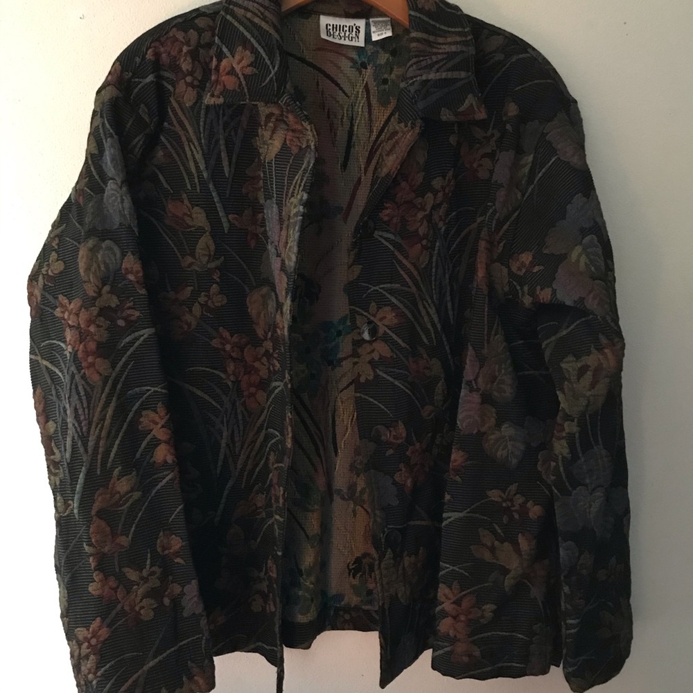 Chico’s Dark Floral Jacket